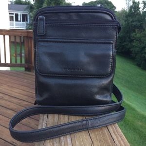 Black Fossil Crossbody Bag